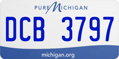 MI license plate DCB3797