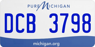 MI license plate DCB3798
