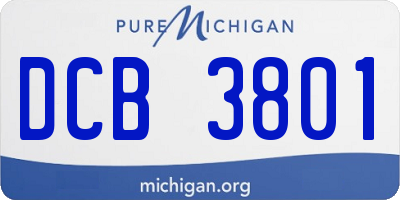 MI license plate DCB3801