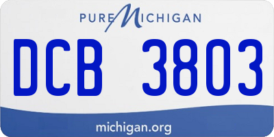 MI license plate DCB3803