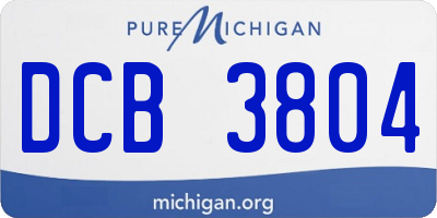 MI license plate DCB3804