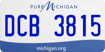MI license plate DCB3815