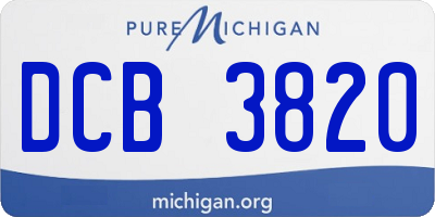 MI license plate DCB3820