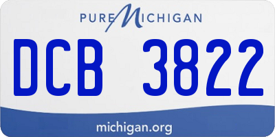 MI license plate DCB3822