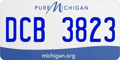 MI license plate DCB3823