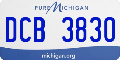 MI license plate DCB3830