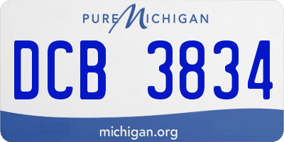 MI license plate DCB3834