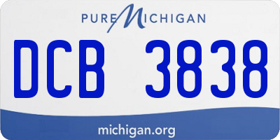 MI license plate DCB3838