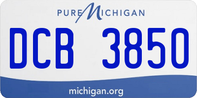 MI license plate DCB3850