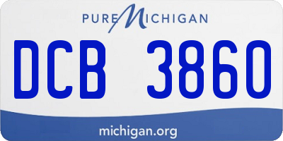 MI license plate DCB3860