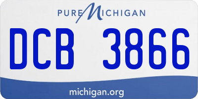 MI license plate DCB3866