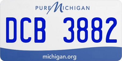 MI license plate DCB3882