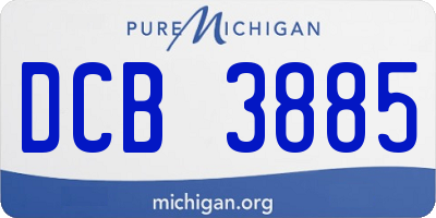 MI license plate DCB3885