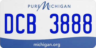 MI license plate DCB3888
