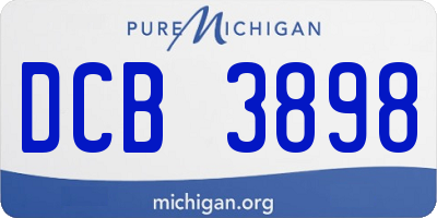 MI license plate DCB3898