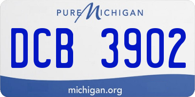 MI license plate DCB3902