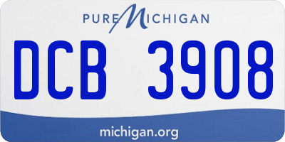MI license plate DCB3908