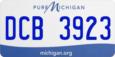 MI license plate DCB3923