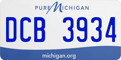 MI license plate DCB3934
