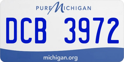 MI license plate DCB3972