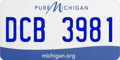 MI license plate DCB3981