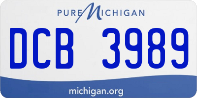 MI license plate DCB3989