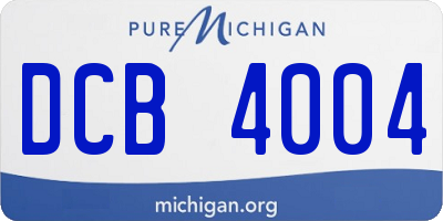 MI license plate DCB4004