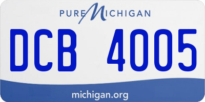 MI license plate DCB4005