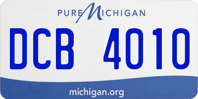 MI license plate DCB4010