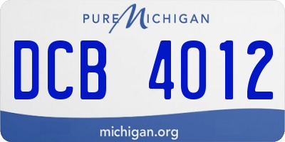 MI license plate DCB4012