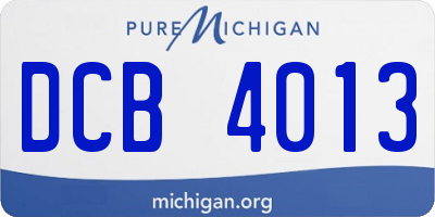 MI license plate DCB4013