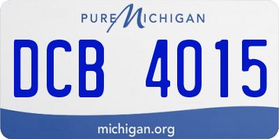 MI license plate DCB4015