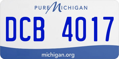 MI license plate DCB4017
