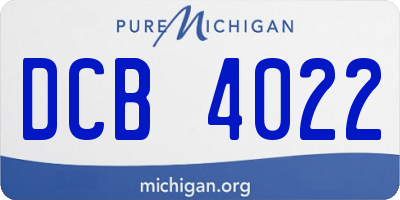 MI license plate DCB4022