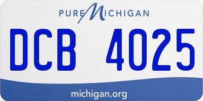 MI license plate DCB4025