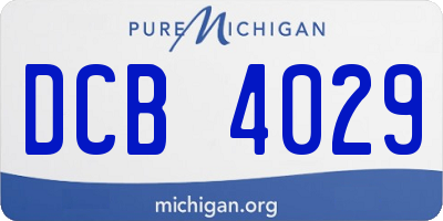 MI license plate DCB4029