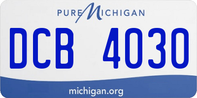 MI license plate DCB4030