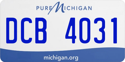 MI license plate DCB4031