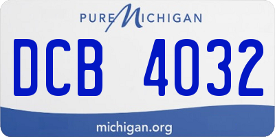 MI license plate DCB4032