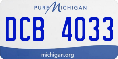 MI license plate DCB4033