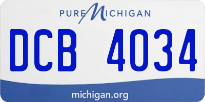 MI license plate DCB4034
