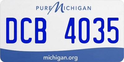 MI license plate DCB4035