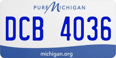 MI license plate DCB4036