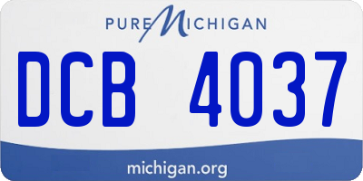 MI license plate DCB4037