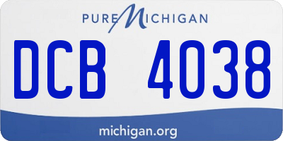 MI license plate DCB4038