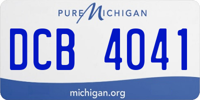 MI license plate DCB4041