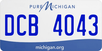 MI license plate DCB4043