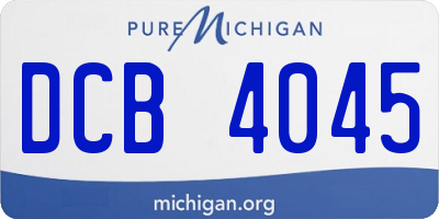 MI license plate DCB4045