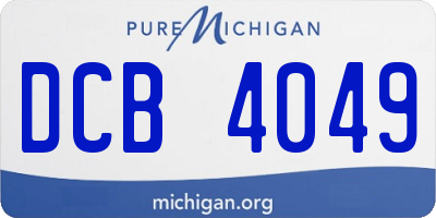 MI license plate DCB4049