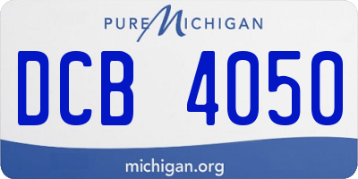 MI license plate DCB4050